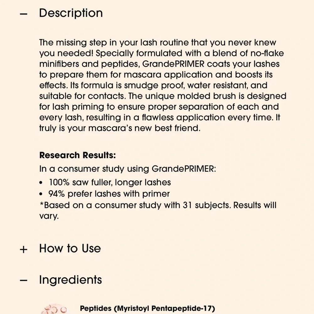 Grande Cosmetics Primer Pre-Mascara. Beauty